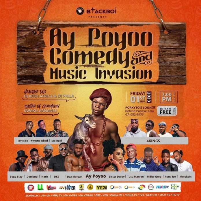 Ay Poyoo’s Comedy And Music Invasion Comes Off September 1